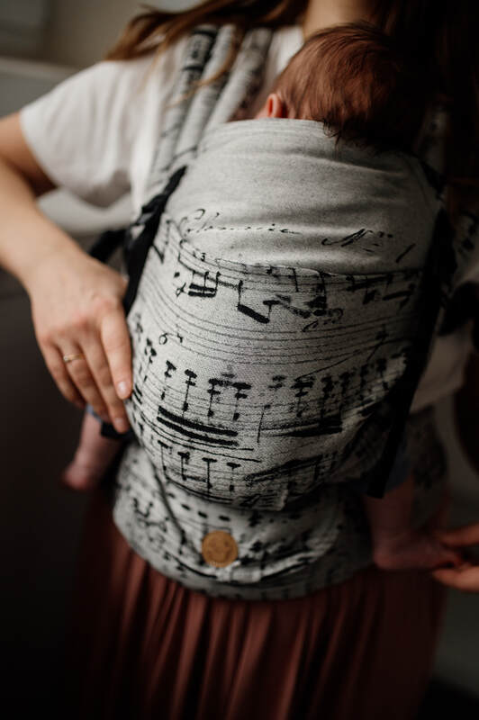 Nosidełko LennyLight z tkaniny żakardowej 100% bawełna , rozmiar standard - MELODY - POLONAISE #babywearing