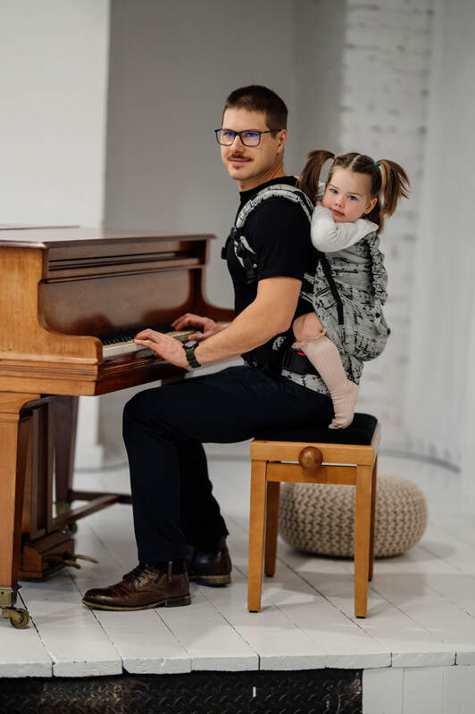 Nosidełko LennyPreschool  z tkaniny żakardowej 100% bawełna, rozmiar preschool - MELODY - POLONAISE #babywearing