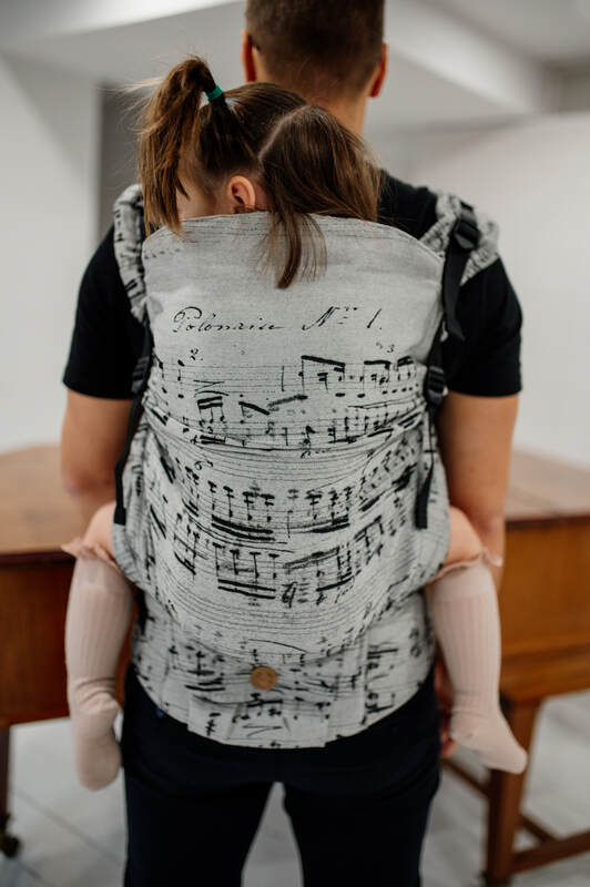 Nosidełko LennyPreschool  z tkaniny żakardowej 100% bawełna, rozmiar preschool - MELODY - POLONAISE #babywearing