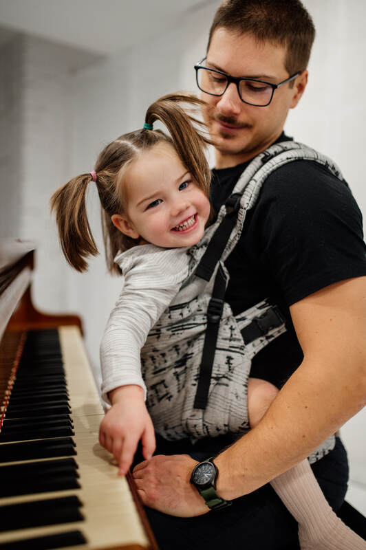 Nosidełko LennyPreschool  z tkaniny żakardowej 100% bawełna, rozmiar preschool - MELODY - POLONAISE #babywearing