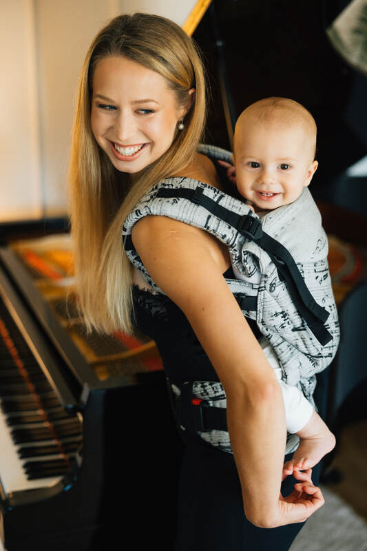 Nosidełko LennyUpGrade PRO  z tkaniny żakardowej 100% bawełna , rozmiar standard - MELODY - POLONAISE #babywearing