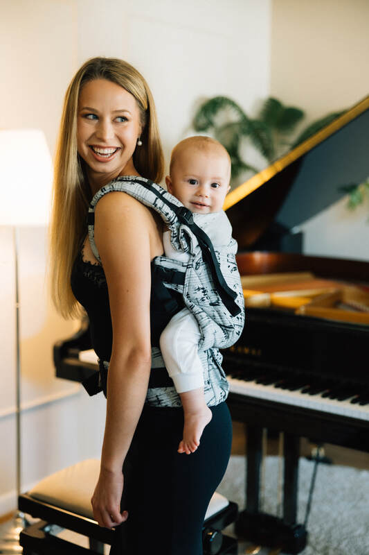 Nosidełko LennyUpGrade PRO  z tkaniny żakardowej 100% bawełna , rozmiar standard - MELODY - POLONAISE #babywearing