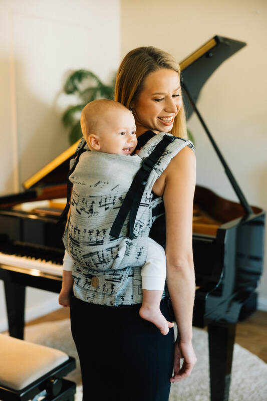 Nosidełko LennyUpGrade PRO  z tkaniny żakardowej 100% bawełna , rozmiar standard - MELODY - POLONAISE #babywearing