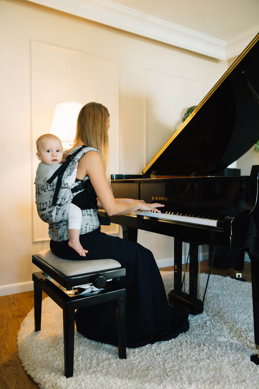 Nosidełko LennyUpGrade PRO  z tkaniny żakardowej 100% bawełna , rozmiar standard - MELODY - POLONAISE #babywearing