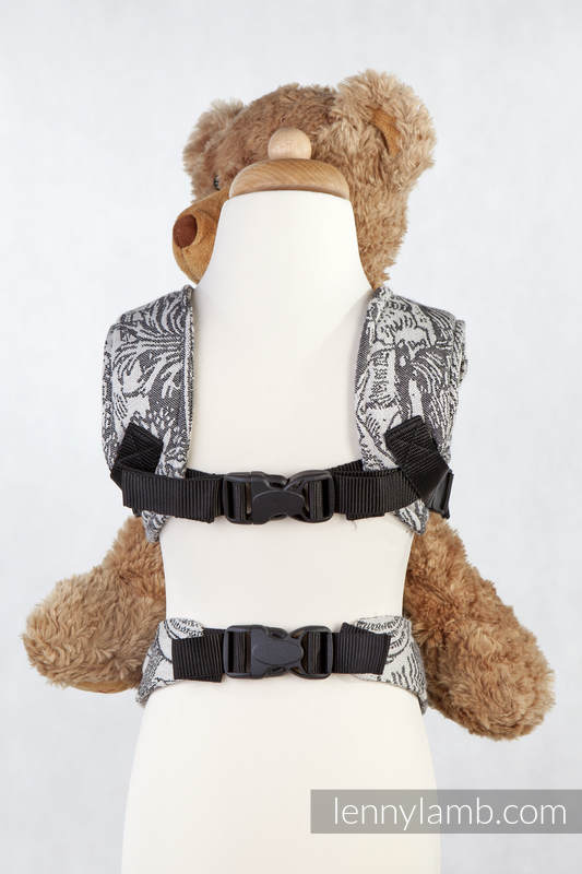 Puppentragehilfe, hergestellt vom gewebten Stoff (100% Baumwolle) - HORIZON'S VERGE BLACK & CREAM #babywearing
