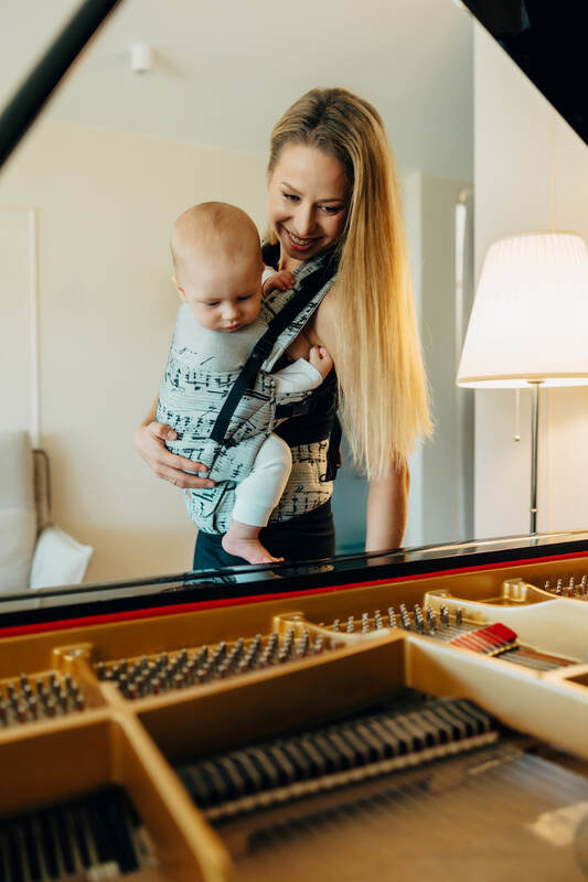 Nosidełko LennyUpGrade PRO  z tkaniny żakardowej 100% bawełna , rozmiar standard - MELODY - POLONAISE #babywearing