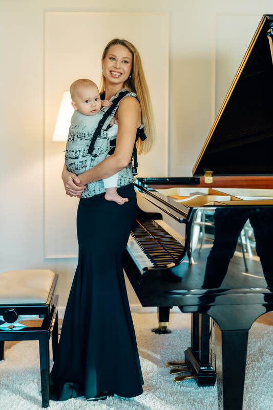 Nosidełko LennyUpGrade PRO  z tkaniny żakardowej 100% bawełna , rozmiar standard - MELODY - POLONAISE #babywearing