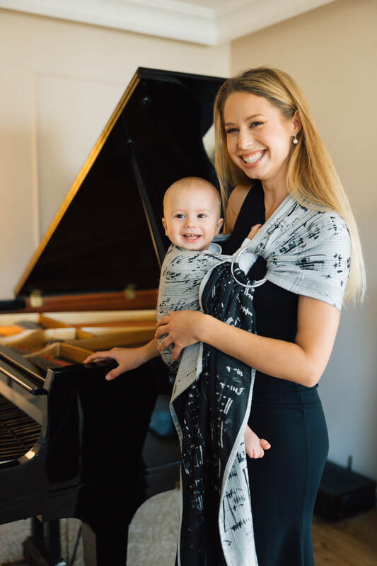 Żakardowa chusta kółkowa do noszenia dzieci, (100% bawełna), ramię bez zakładek - MELODY - POLONAISE - standard 1.8m #babywearing