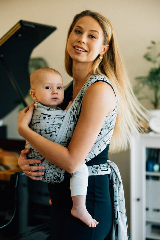 Żakardowa chusta do noszenia dzieci, 100% bawełna - MELODY - POLONAISE - rozmiar XS #babywearing