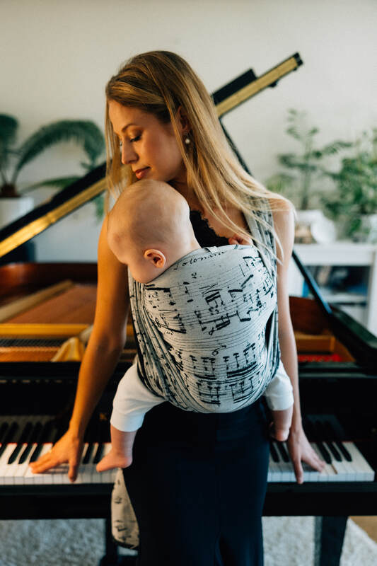 Żakardowa chusta do noszenia dzieci, 100% bawełna - MELODY - POLONAISE - rozmiar XS #babywearing