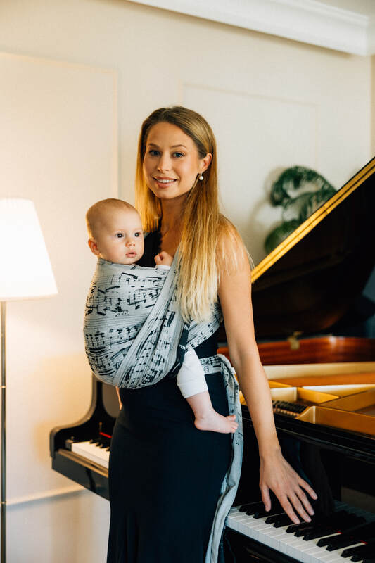 Żakardowa chusta do noszenia dzieci, 100% bawełna - MELODY - POLONAISE - rozmiar XS #babywearing