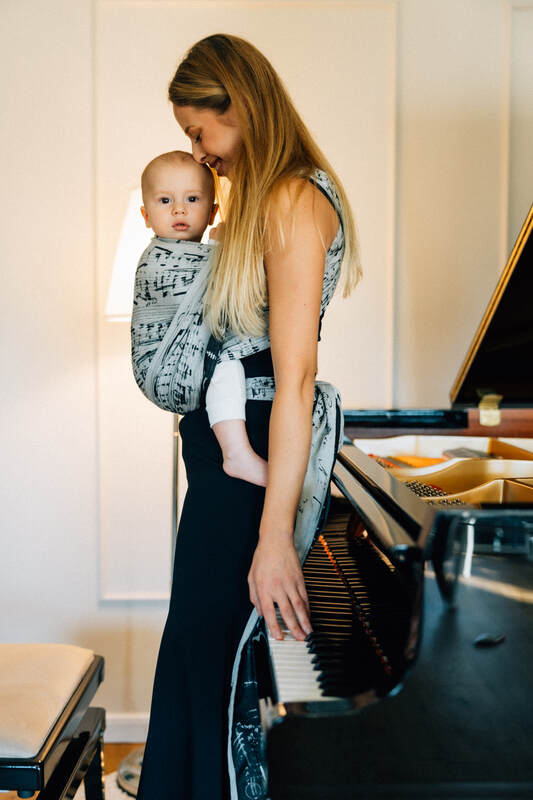 Żakardowa chusta do noszenia dzieci, 100% bawełna - MELODY - POLONAISE - rozmiar XS #babywearing