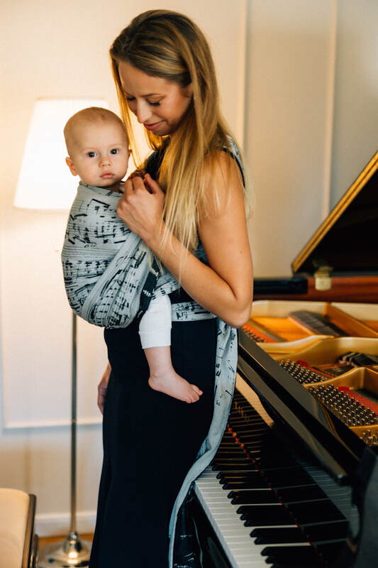 Żakardowa chusta do noszenia dzieci, 100% bawełna - MELODY - POLONAISE - rozmiar XS #babywearing