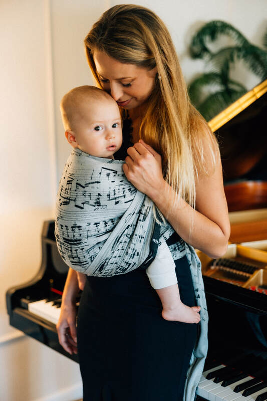 Żakardowa chusta do noszenia dzieci, 100% bawełna - MELODY - POLONAISE - rozmiar XS #babywearing