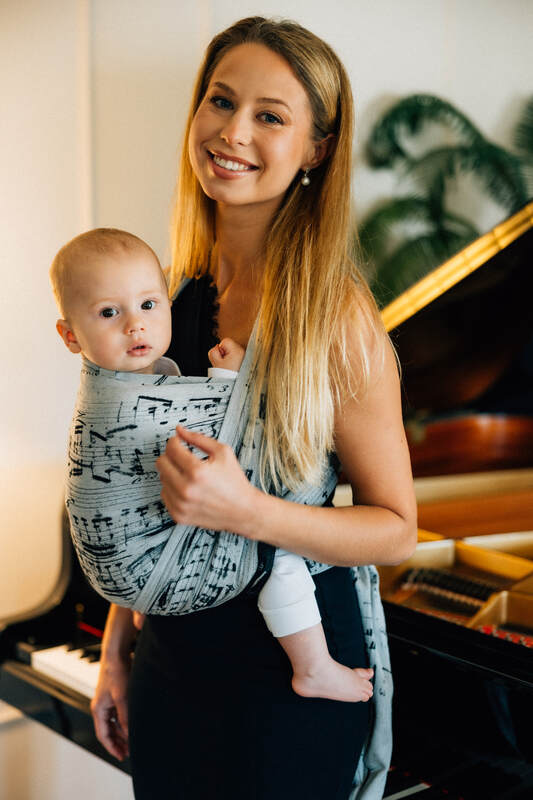 Żakardowa chusta do noszenia dzieci, 100% bawełna - MELODY - POLONAISE - rozmiar XS #babywearing