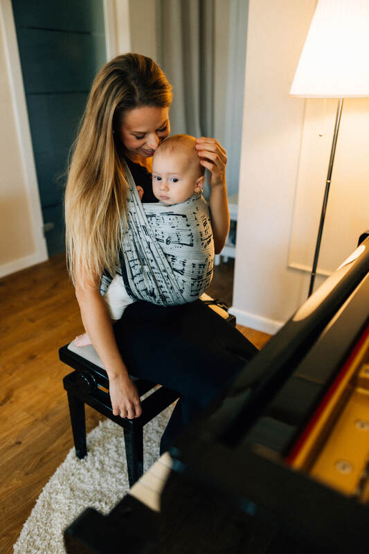 Żakardowa chusta do noszenia dzieci, 100% bawełna - MELODY - POLONAISE - rozmiar XS #babywearing