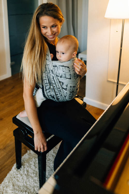 Żakardowa chusta do noszenia dzieci, 100% bawełna - MELODY - POLONAISE - rozmiar XS #babywearing