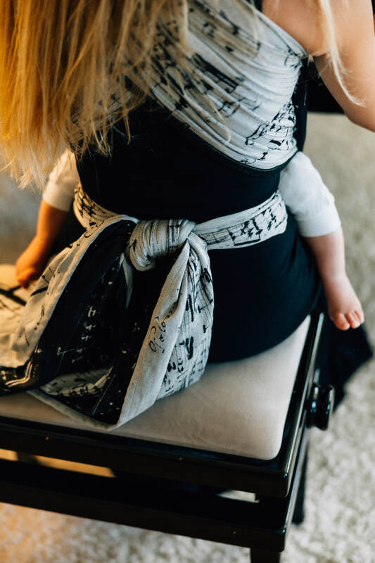 Żakardowa chusta do noszenia dzieci, 100% bawełna - MELODY - POLONAISE - rozmiar XS #babywearing