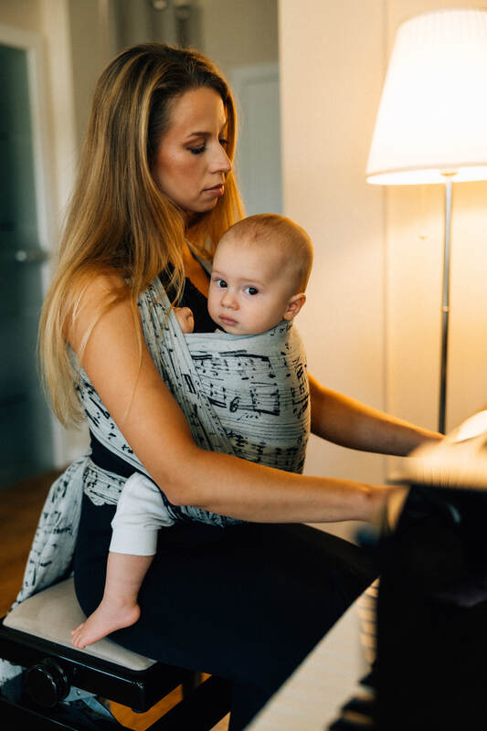 Żakardowa chusta do noszenia dzieci, 100% bawełna - MELODY - POLONAISE - rozmiar XS #babywearing