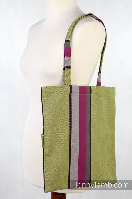 Einkaufstaschen aus gewebtem Stoff (100% Baumwolle) - LIME & KHAKI #babywearing