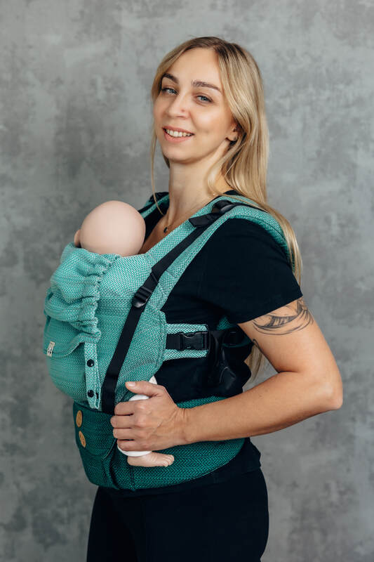 LennyUpGradee PRO - verstelbare draagzak, Maat Standaard, LITTLE HERRINGBONE  #babywearing