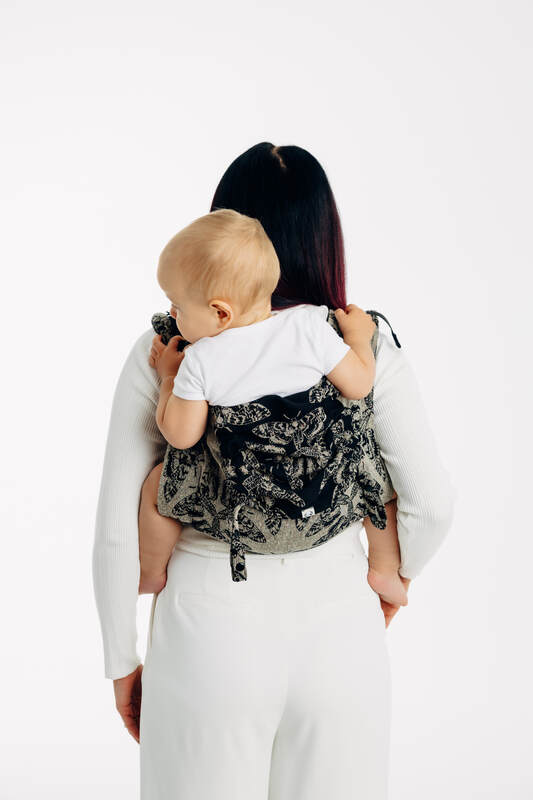 Lenny Buckle Onbuhimo PRO baby carrier, toddler size, jacquard weave (65% cotton 35% silkk) - QUEEN OF THE NIGHT - PAMINA #babywearing