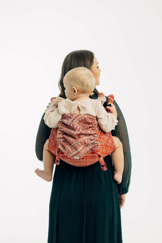 Lenny Buckle Onbuhimo PRO baby carrier, toddler size, jacquard weave (100% cotton) - PEACOCK'S TAIL - HOLIDAY #babywearing