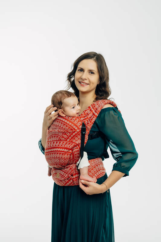 LennyLight Carrier, Standard Size, jacquard weave 100% cotton - PEACOCK'S TAIL - HOLIDAY #babywearing