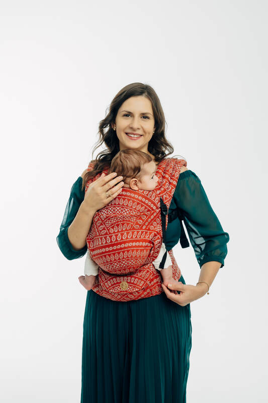 LennyLight Carrier, Standard Size, jacquard weave 100% cotton - PEACOCK'S TAIL - HOLIDAY #babywearing