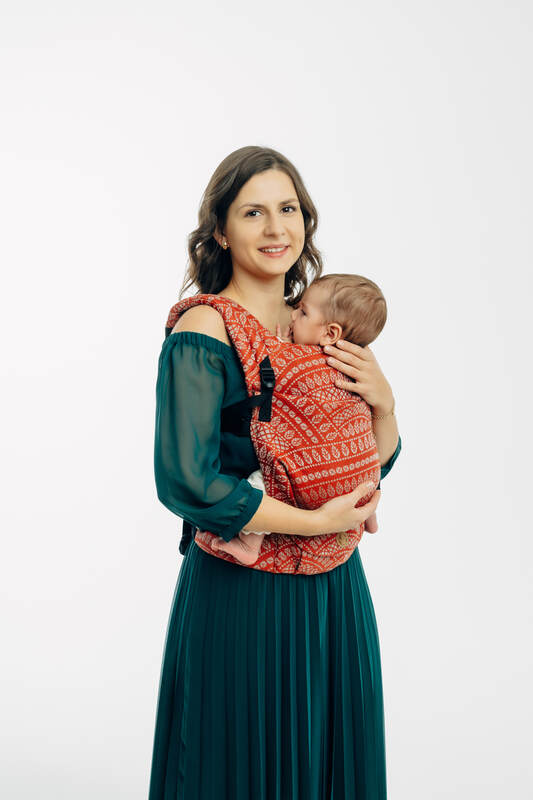 LennyLight Carrier, Standard Size, jacquard weave 100% cotton - PEACOCK'S TAIL - HOLIDAY #babywearing