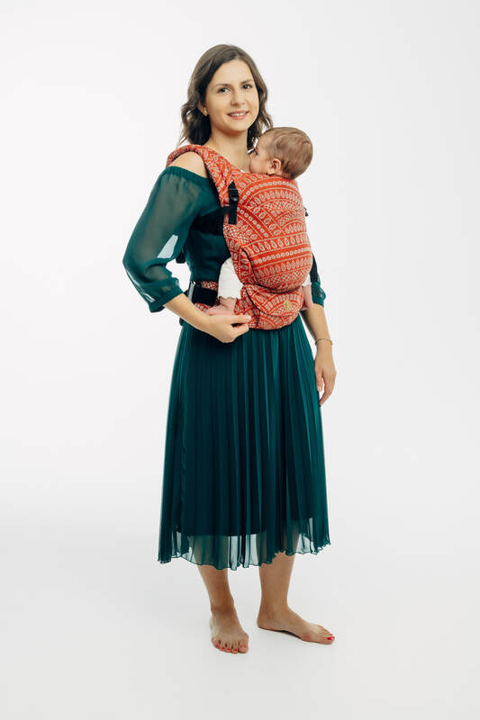 LennyLight Carrier, Standard Size, jacquard weave 100% cotton - PEACOCK'S TAIL - HOLIDAY #babywearing