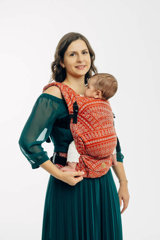 LennyLight Carrier, Standard Size, jacquard weave 100% cotton - PEACOCK'S TAIL - HOLIDAY #babywearing