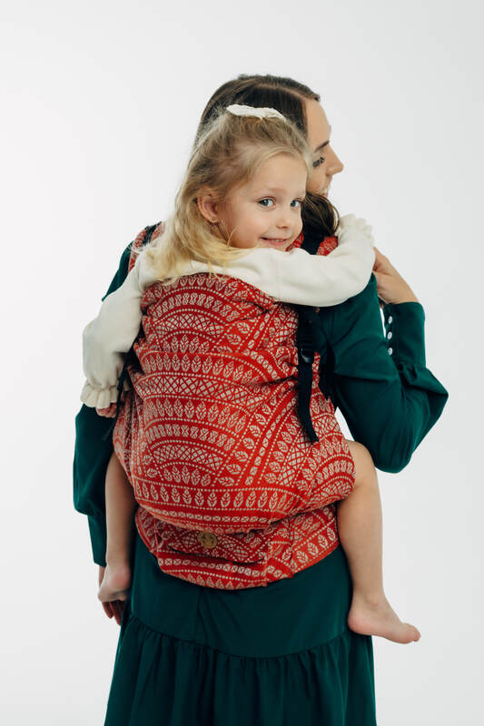 LennyPreschool Tragehilfe, Größe Preschool, Jacquardwebung, 100% Baumwolle - PEACOCOK'S TAIL - HOLIDAY #babywearing