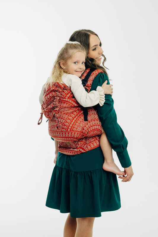 LennyPreschool Tragehilfe, Größe Preschool, Jacquardwebung, 100% Baumwolle - PEACOCOK'S TAIL - HOLIDAY #babywearing