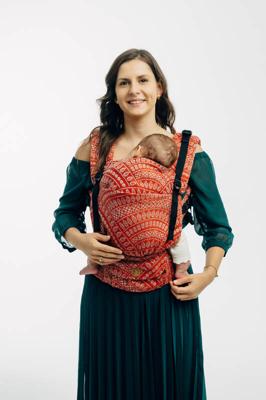 Porte-bébé LennyUpGrade PRO, taille standard, jacquard, 100% coton - PEACOCK'S TAIL - HOLIDAY #babywearing