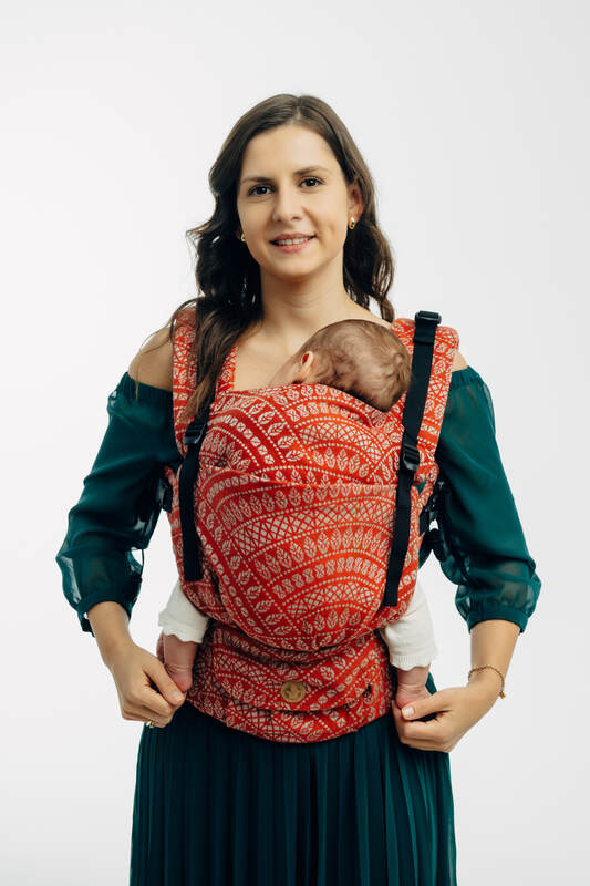 Porte-bébé LennyUpGrade PRO, taille standard, jacquard, 100% coton - PEACOCK'S TAIL - HOLIDAY #babywearing