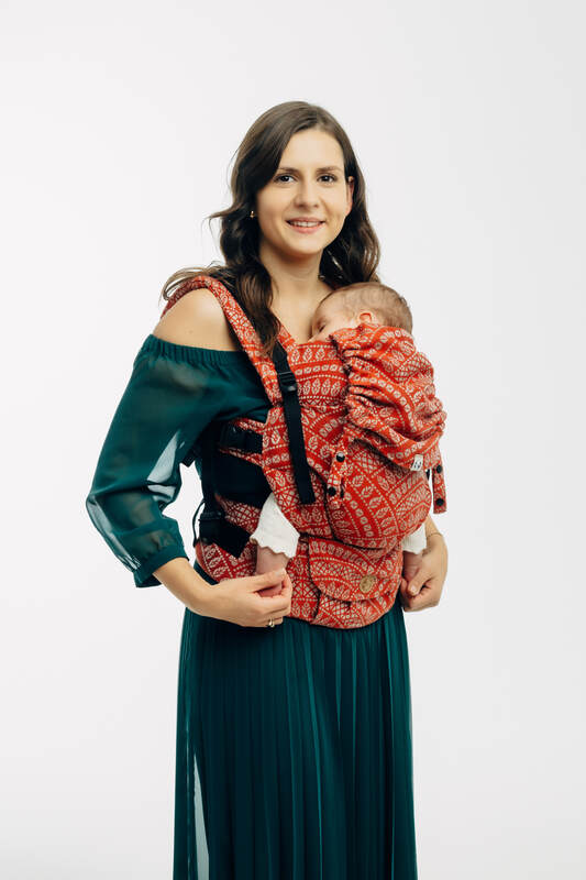 Porte-bébé LennyUpGrade PRO, taille standard, jacquard, 100% coton - PEACOCK'S TAIL - HOLIDAY #babywearing