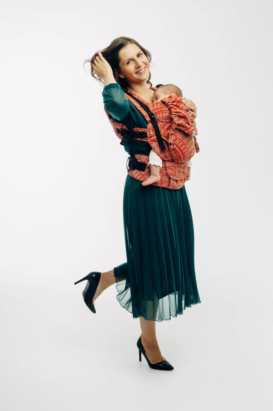 Porte-bébé LennyUpGrade PRO, taille standard, jacquard, 100% coton - PEACOCK'S TAIL - HOLIDAY #babywearing