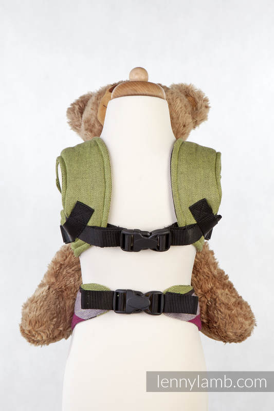 Doll Carrier made of woven fabric, 100% cotton  - LIME & KHAKI #babywearing