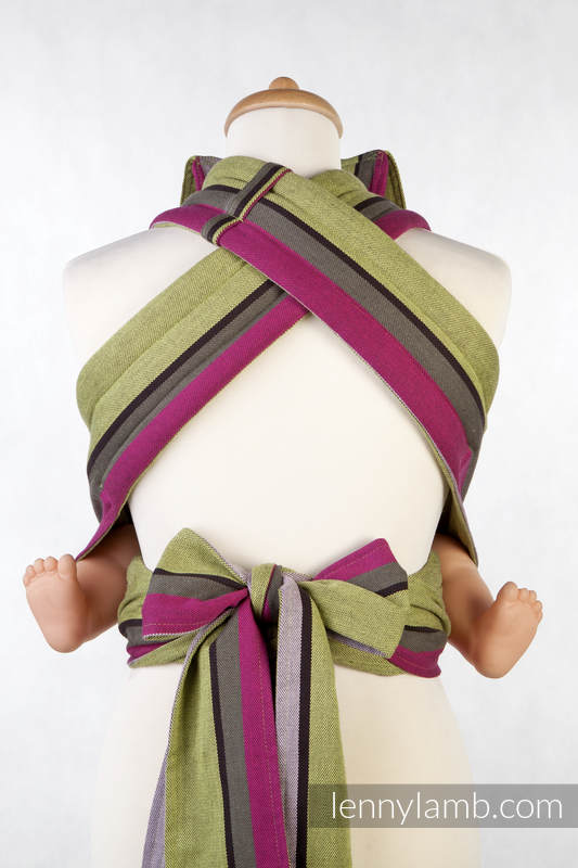 MEI-TAI carrier Mini, broken-twill weave - 100% cotton - with hood, Lime & Khaki #babywearing