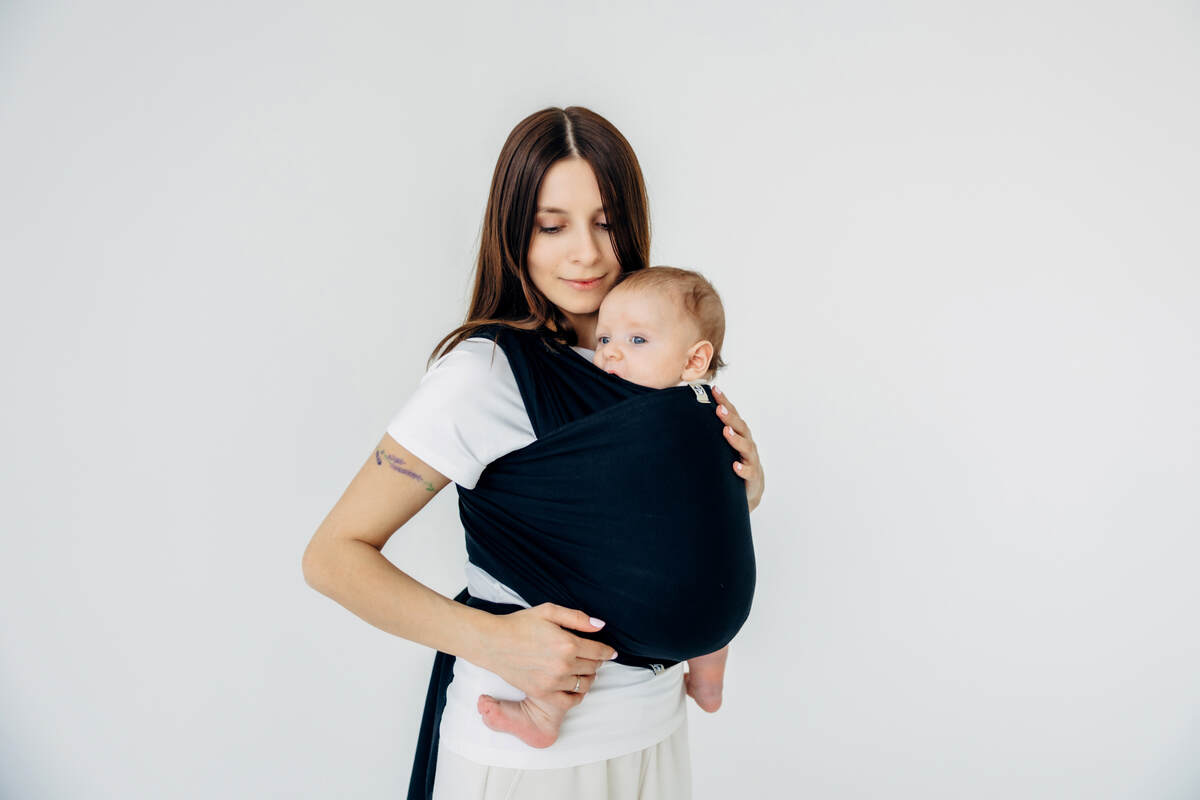 Stretchy/Elastic Baby Sling - Black - standard size 5.0 m (grade B) #babywearing