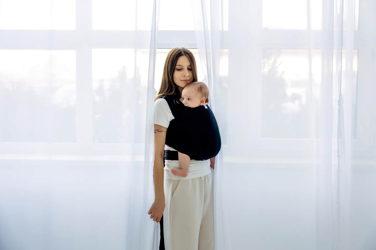 Stretchy/Elastic Baby Sling - Black - standard size 5.0 m (grade B) #babywearing