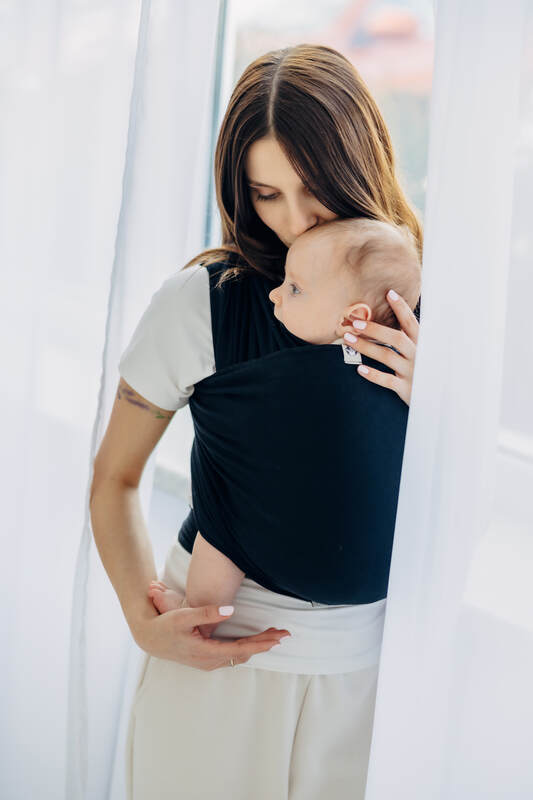 Stretchy/Elastic Baby Sling - Black - standard size 5.0 m (grade B) #babywearing