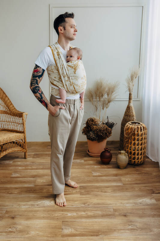 Écharpe, jacquard (68% Coton, 27% Laine mérinos, 5% Cachemire) - HERBARIUM - AMBRA - taille S #babywearing