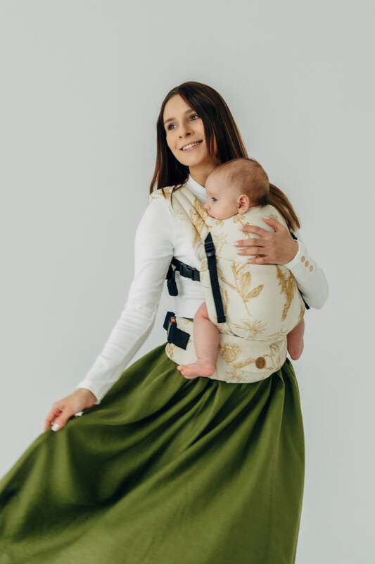 LennyLight Tragehilfe, Größe Standard, Jacquardwebung (68% Baumwolle, 27% Merinowolle, 5% Kaschmir) - HERBARIUM - AMBRA  #babywearing
