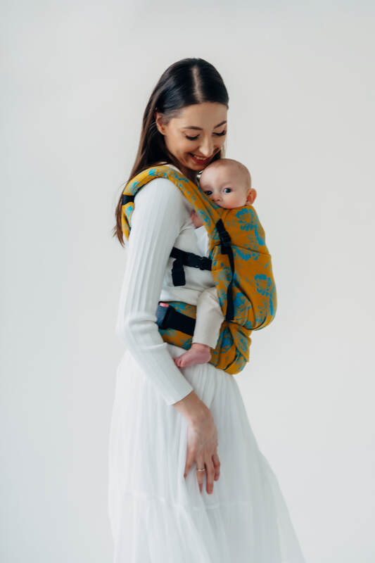 LennyLight Tragehilfe, Größe Standard, Jacquardwebung, 100% Baumwolle - RETRO'N'ROSES - ROSARIUM #babywearing