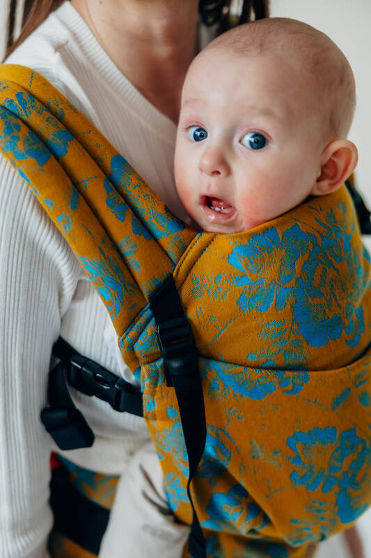 LennyLight Tragehilfe, Größe Standard, Jacquardwebung, 100% Baumwolle - RETRO'N'ROSES - ROSARIUM #babywearing