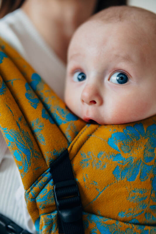 LennyLight Tragehilfe, Größe Standard, Jacquardwebung, 100% Baumwolle - RETRO'N'ROSES - ROSARIUM #babywearing