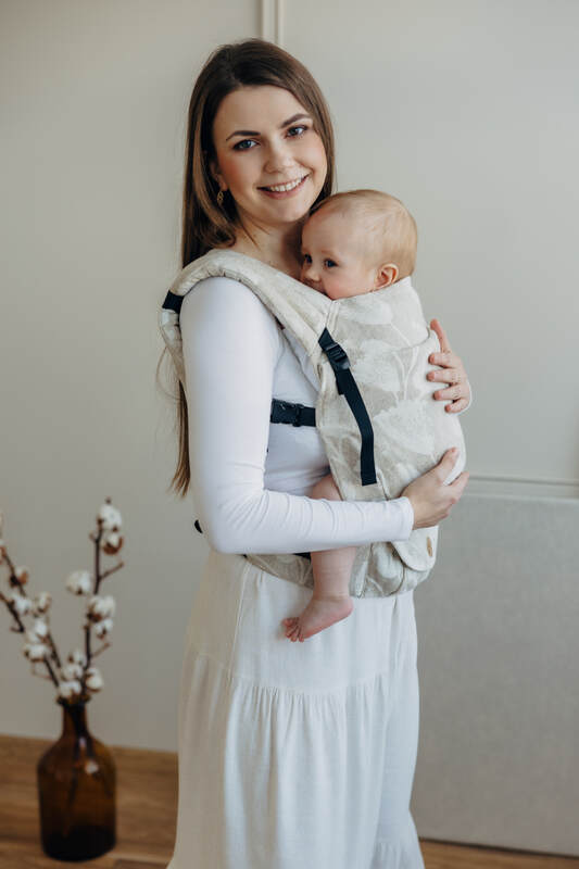Mochila LennyLight, talla estándar, tejido jaqurad (50% algodón, 25% cáñamo, 25% lyocell) - VIRIDIFLORA - CONNECT #babywearing