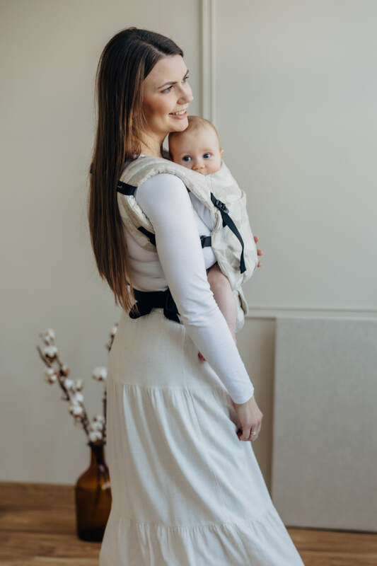 Mochila LennyLight, talla estándar, tejido jaqurad (50% algodón, 25% cáñamo, 25% lyocell) - VIRIDIFLORA - CONNECT #babywearing